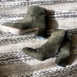 Green Suede Boots size 7.5 US